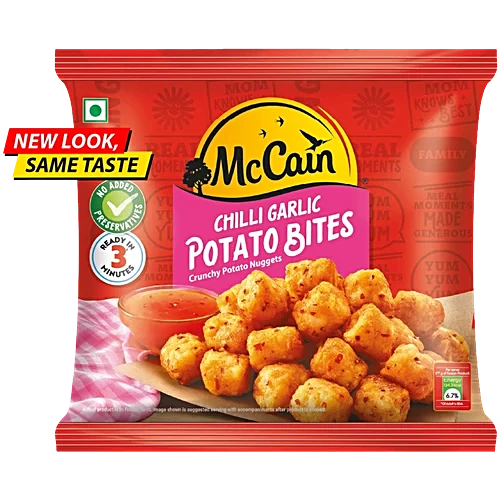 MC CAN CHILLY GARLIC POTATO BITES 420GM